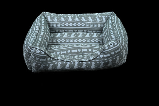 Grey Paws & Bones Pet Bed