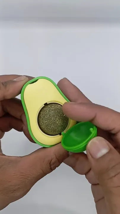 Avocado Catnip Wall Mint Ball For Cat Interactive Toys Edible Lollipop Balls Snack Healthy Rotatable Funny Cat Treats Kitten Toy PS334 PS-GR